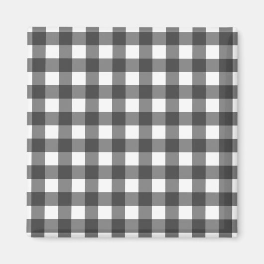 Schwarz-Weiß-Vichy-Druck Gingham-Muster Magnet (Vorne)