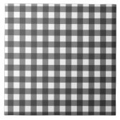 Schwarz-Weiß-Vichy-Print-Gingham-Muster Fliese (Vorderseite)
