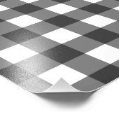 Schwarz-Weiß-Vichy-Print-Gingham-Muster Fotodruck (Ecke)
