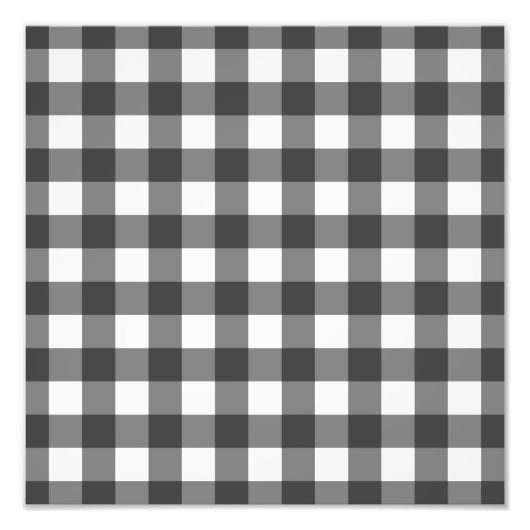 Schwarz-Weiß-Vichy-Print-Gingham-Muster Fotodruck (Vorne)
