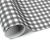 Schwarz-Weiß-Vichy-Print-Gingham-Muster Geschenkpapier (Rolleneckpunkt)