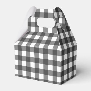 Schwarz-Weiß-Vichy-Print-Gingham-Muster Geschenkschachtel