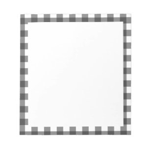 Schwarz-Weiß-Vichy-Print-Gingham-Muster Notizblock