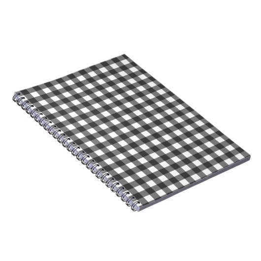 Schwarz-Weiß-Vichy-Print-Gingham-Muster Notizblock (Rechte Seite)