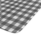Schwarz-Weiß-Vichy-Print-Gingham-Muster Schneidebrett (Ecke)