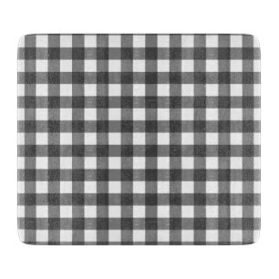 Schwarz-Weiß-Vichy-Print-Gingham-Muster Schneidebrett