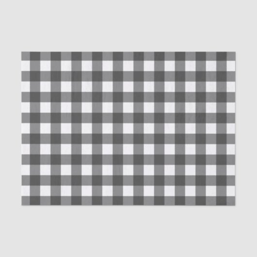 Schwarz-Weiß-Vichy-Print-Gingham-Muster Seidenpapier (Vorderseite)