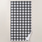 Schwarz-Weiß-Vichy-Print-Gingham-Muster Strandtuch (Vorderseite)