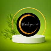 Schwarz-weiß Vielen Dank an Gold Frame Modern Runder Aufkleber