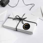 Schwarz-weiß Vielen Dank an Gold Frame Modern Runder Aufkleber