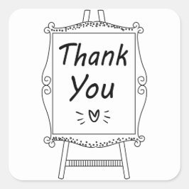 Schwarz-weiß Vielen Dank, dass Sie sich für die Ho Quadratischer Aufkleber