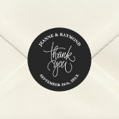 Schwarz & Weiß Vielen Dank für Ihre Kalligrafie Ho Runder Aufkleber