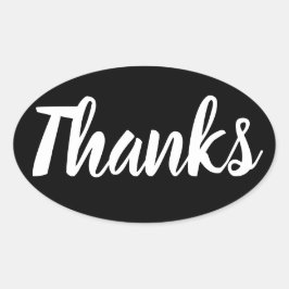 Schwarz & Weiß Vielen Dank für Ihren einfachen Bus Ovaler Aufkleber