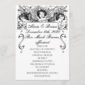 Schwarz-Weiß-Viktorianische Cherubs Hochzeit Programm (Vorderseite)