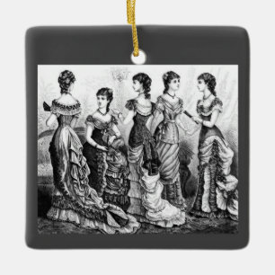 Schwarz-Weiß-Viktorianische Mode Keramikornament