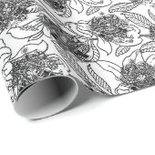 Schwarz-Weiß-Viktorianische Ziergestaltung Geschenkpapier (Rolleneckpunkt)