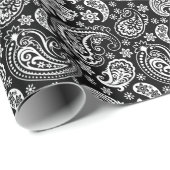 Schwarz/Weiß Vintag Paisley Geschenkpapier (Rolleneckpunkt)
