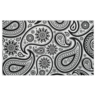 Schwarz-Weiß-Vintag Paisley-Muster Stoff