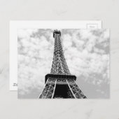 Schwarz/Weiß Vintag Paris Eiffelturm Postkarte (Vorne/Hinten)