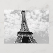 Schwarz/Weiß Vintag Paris Eiffelturm Postkarte (Vorderseite)