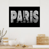 Schwarz-Weiß-Vintag-Paris und Eiffelturm Poster (Küche)