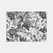 Schwarz-weiß Vintage Blume Fleecedecke (Vorderseite (Horizontal))