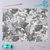 Schwarz-weiß Vintage Blume Seidenpapier (Basteln)