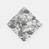 Schwarz-weiß Vintage Blume Serviette (Ecke)