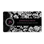 Schwarz-Weiß-Vintage BlumenDamaskus (Vorne)