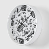 Schwarz-Weiß-Vintage Blütenblume Moderne Dialuhr Uhr (Winkel)