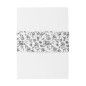 Schwarz-Weiß-Vintage Blütentoilette Einladungsbanderole (Rückseitenbeispiel)