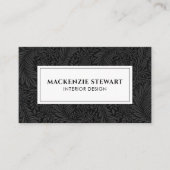 Schwarz-weiß Vintage botanische Beruflich Visitenkarte (Vorderseite)