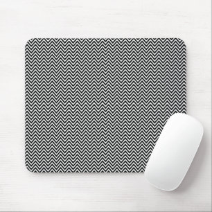 Schwarz-Weiß Vintage-Chevron-Streifen Neu Mousepad