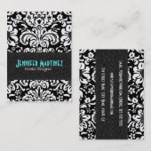 Schwarz-Weiß-Vintage Damaskus-Muster 4 Visitenkarte (Vorne/Hinten)