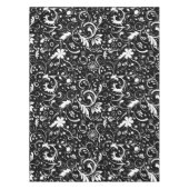 Schwarz-Weiß-Vintage Damaskus-Stoffmuster Tischdecke (Vorderseite)