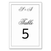 Schwarz-Weiß-Vintage Elegance Hochzeit Tischnummer (Rückseite)