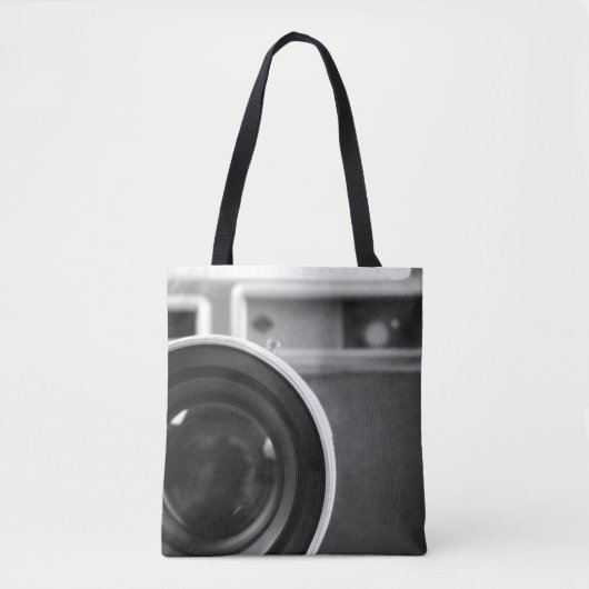 Schwarz-Weiß-Vintage Filmkamera-Offset Tasche (Vorderseite)