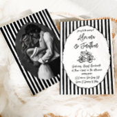 Schwarz-Weiß-Vintage Foto-Hochzeit Einladung