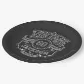 Schwarz & Weiß Vintage gealtert bis zur Perfektion Pappteller (Schrägansicht)