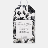 Schwarz-Weiß-Vintage Hochzeitsgunst Geschenkanhänger (Vorderseite)