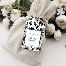 Schwarz-Weiß-Vintage Hochzeitsgunst Geschenkanhänger