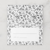 Schwarz-Weiß-Vintage Hochzeitskarten Platzkarte (Außenseite Aufgefaltet)