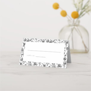Schwarz-Weiß-Vintage Hochzeitskarten Platzkarte