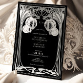 Schwarz-Weiß-Vintage Mackintosh-Bäume im Blühen Einladung