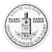 Schwarz-Weiß-Vintage Parfümerie Köln Keramikknauf (Vorderseite)