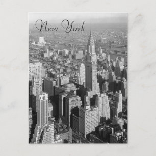 Schwarz-Weiß-Vintage-Postkarte von New York City Postkarte