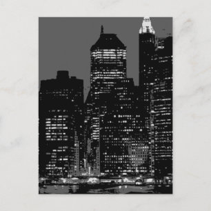 Schwarz-Weiß-Vintage-Postkarte von New York City Postkarte