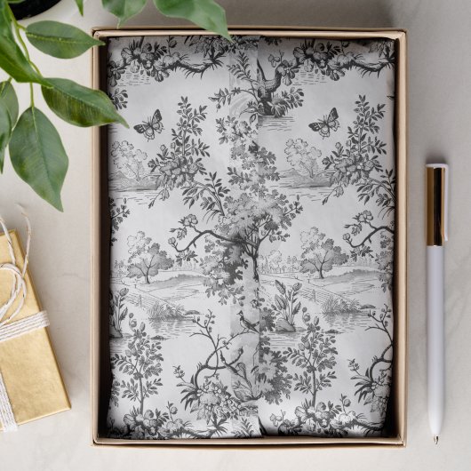 Schwarz-Weiß Vintage Seidenpapier