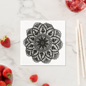 Schwarz-Weiß-Vintage Spitzen Doily Napkin Serviette (Beispiel)