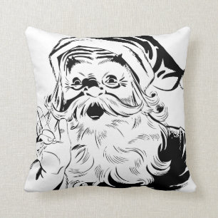 Schwarz-weiß vintage Weihnachtsmann-Weihnachts-Kis Kissen